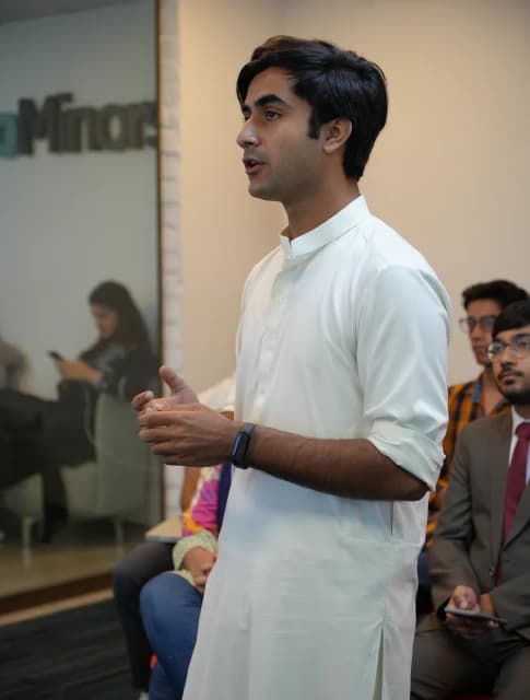 Haroon Riasat presenting his Internship work - MRS Summers Internship Program | MRS Technologies Pakistan