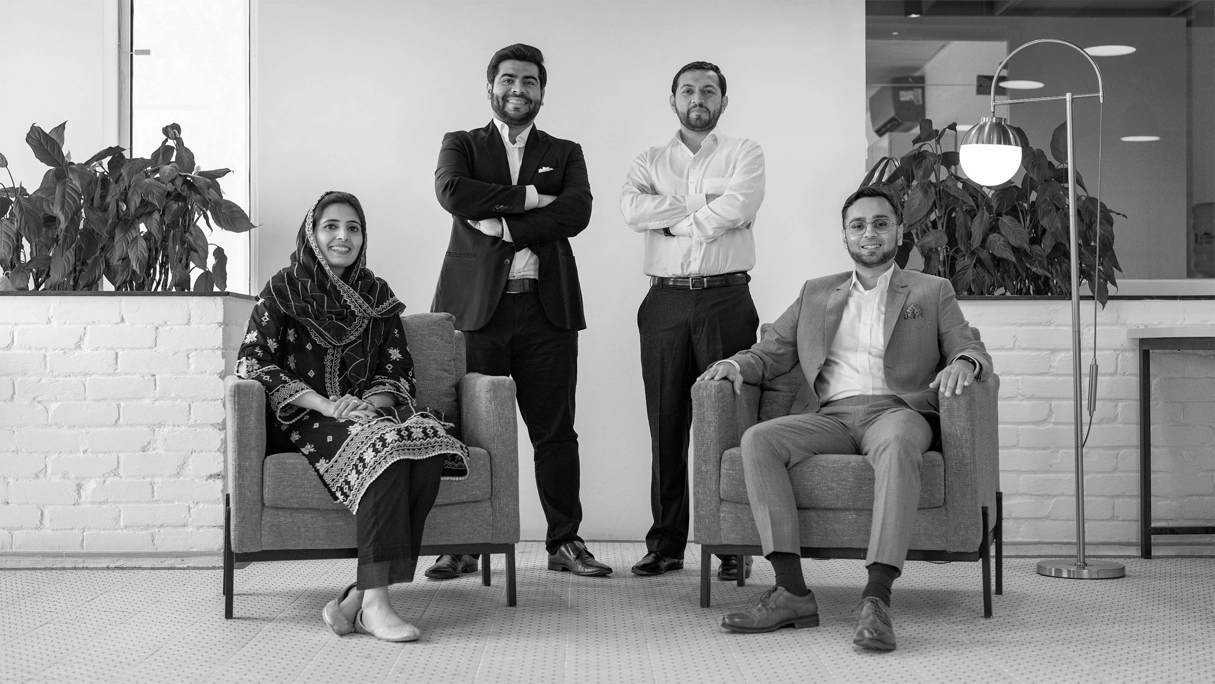 Leadership | From Left to Right - Attiya Mansoor (COO), Zain Ul Hassan (CPMO), Umer Farooq (CTO), Mansoor Shaukat (CEO) | MRS Technologies Pakistan