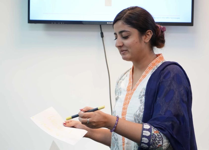 An Intern Fatima presenting her Business proposal to the CTO - MRS Summers Internship Program | MRS Technologies Pakistan