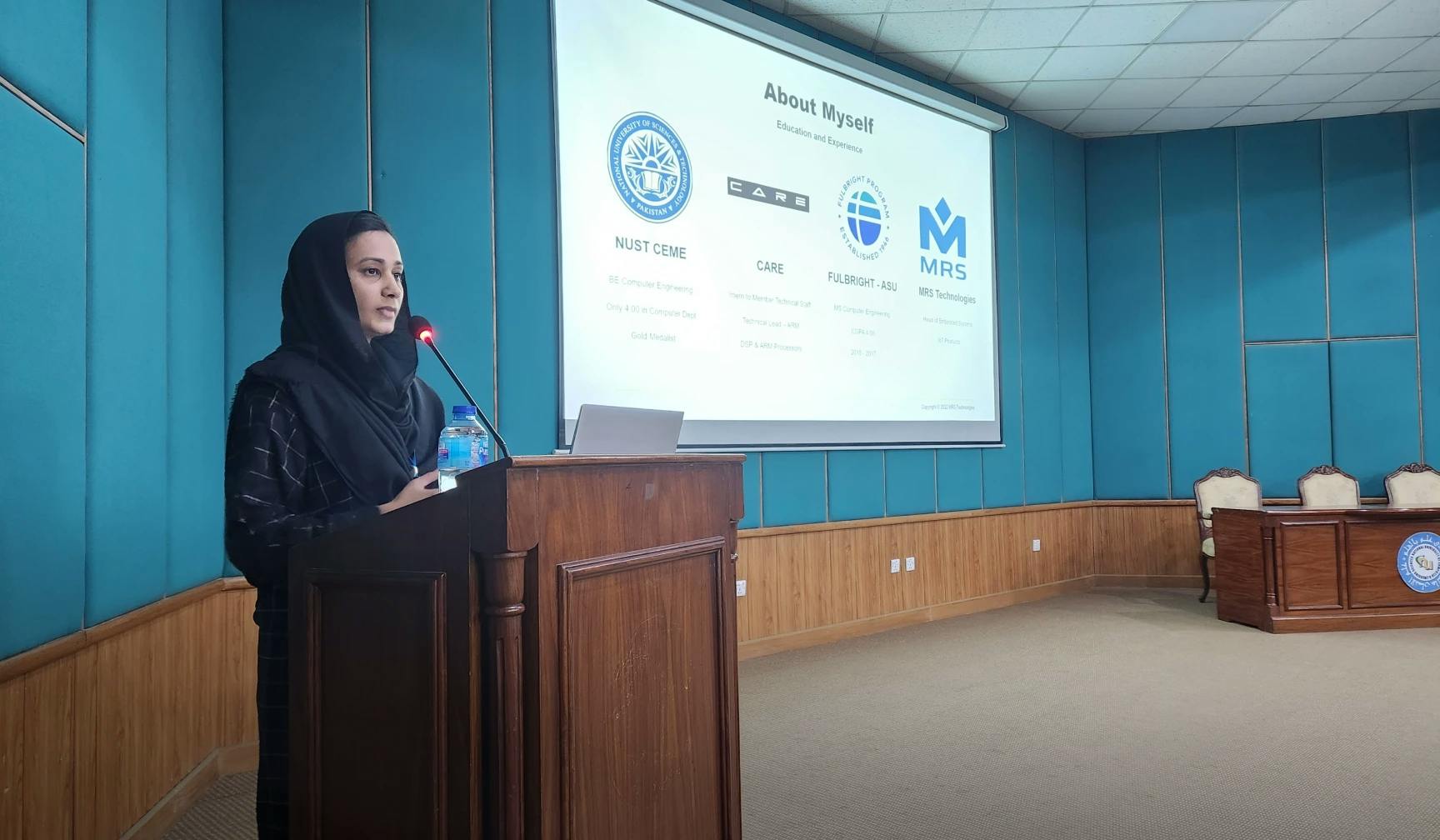 Amsal Naeem, Head of the Embedded Department delivering a talk on Embedded Systems in the Industry at FAST University Islamabad | MRS Technologies Pakistan